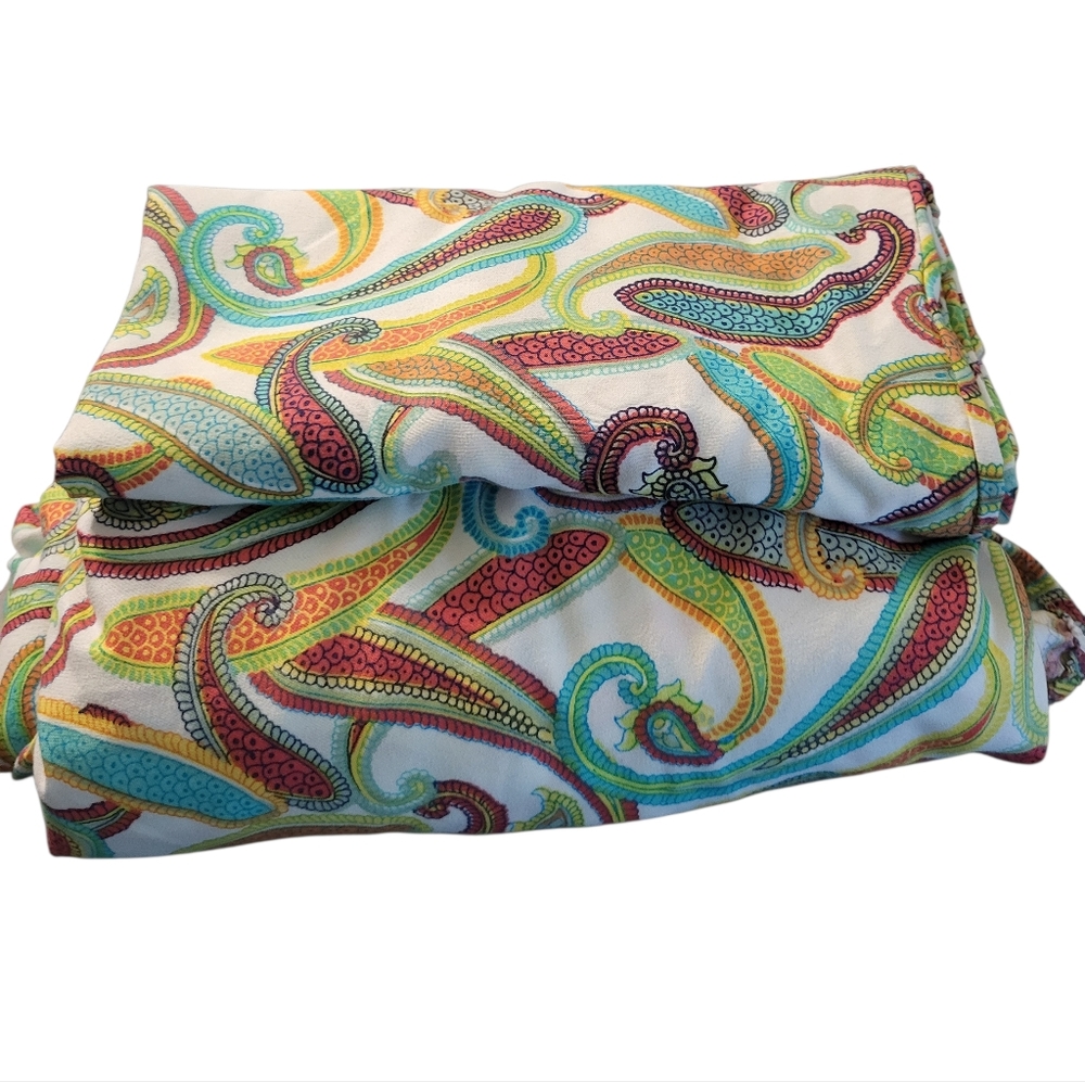 Colorful Paisley Purple Blue Orange Full Size Fitted Sheet & One Pillowcase
